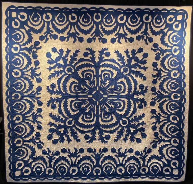 "Blue Hawaii" by Unknown Maker, Quilted by Ellen Phillips